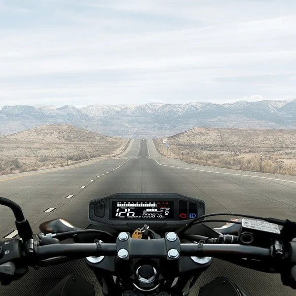 Planet Gates Universal Motorcycle Meter Speedometer LED Digital Dashboard 12000RPM Gauge Tachometer Panel Motor Odometer Display Y Bracket