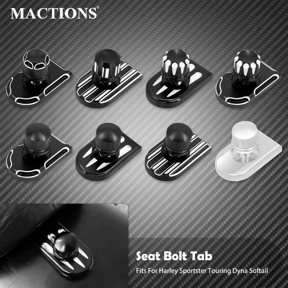Planet Gates Universal Motorcycle Rear Fender Seat Bolt Screw Nut Tab Kit Mount Knob Cover For Harley Dyna Sportster XL Touring FLHR Softail