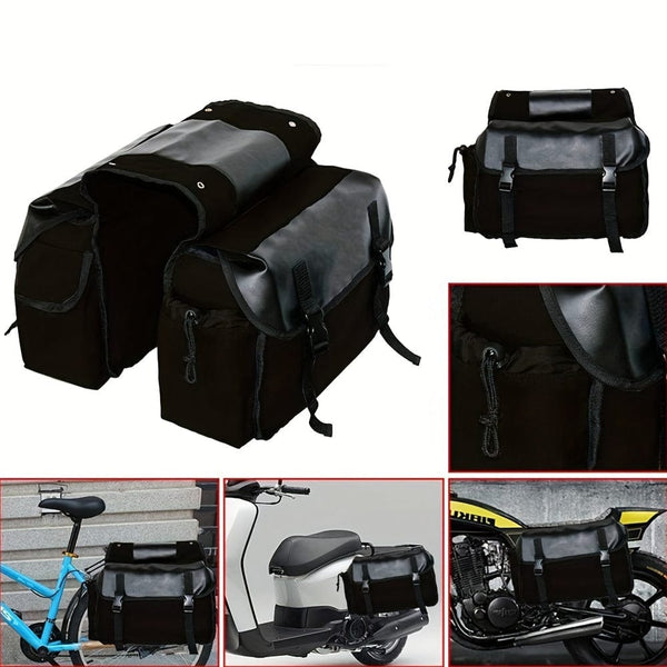 Planet Gates Universal Motorcycle Saddle Bag Large Capacity Canvas Panniers Bags For Bicycle Bike Motor Saddlebags Side Tool Bag For Harley For Honda For Suzuki For Kawasaki