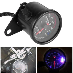 Planet Gates Universal Motorcycle Speedometer Odometer Gauge for Cafe Racer Motorbike with LED Signal Light Backlight Indicator