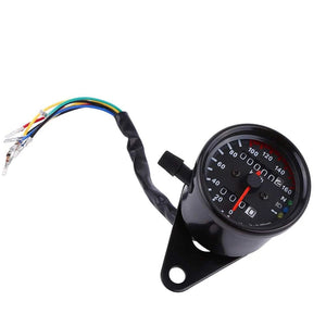 Planet Gates Universal Motorcycle Speedometer Odometer Gauge for Cafe Racer Motorbike with LED Signal Light Backlight Indicator