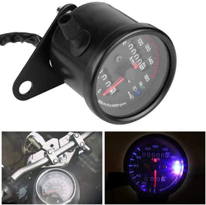 Planet Gates Universal Motorcycle Speedometer Odometer Gauge for Cafe Racer Motorbike with LED Signal Light Backlight Indicator
