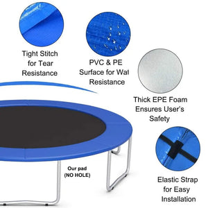 Planet Gates Universal Replacement Trampoline Safety Pad Mat Waterproof Trampoline Accessories Spring Protection Cover Fits 6ft 8ft 10ft