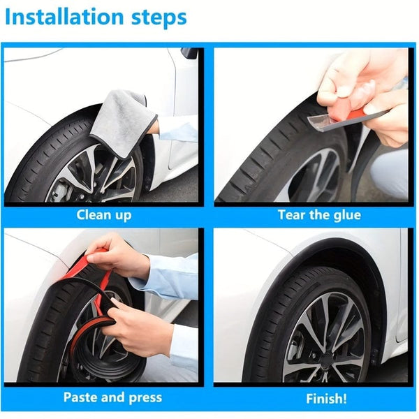Planet Gates Universal Styling Car Wheel Eyebrow Lip Protection, Wheel Arch Anti-scratch Strip, Fender Piece Anti-collision Decorative Strip