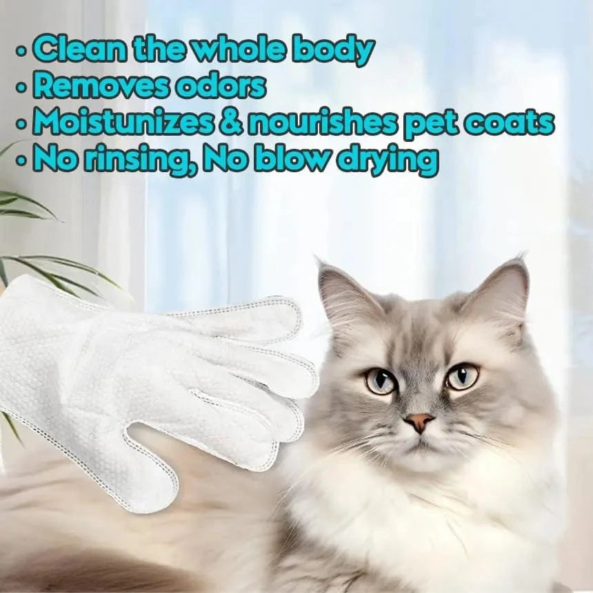 Planet Gates Unscented Extra Thick Pet Cleaning Wipes for Dogs & Cats,Dog Washing Bathing Deodorizing Grooming Gloves for Daily Care