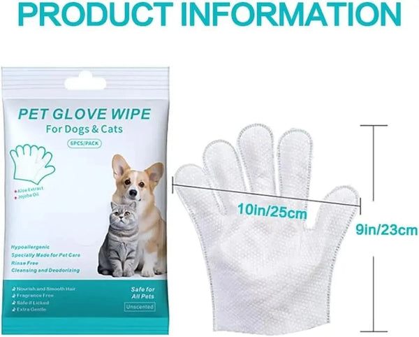 Planet Gates Unscented Extra Thick Pet Cleaning Wipes for Dogs & Cats,Dog Washing Bathing Deodorizing Grooming Gloves for Daily Care