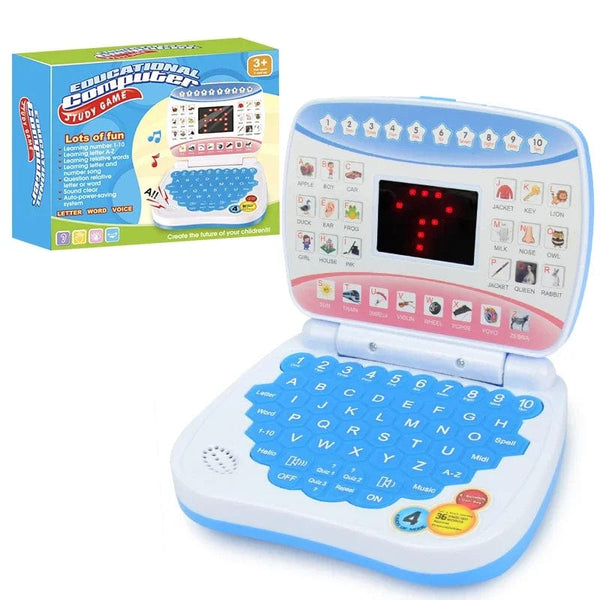 Planet Gates upgrade-Blue English Learning Small Laptop Toy for Kids. Boys and Girls Computer for Aphabet ABC.Numbers.Words.Spelling.Maths.Music