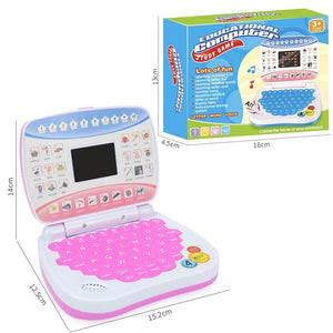 Planet Gates upgrade-Pink English Learning Small Laptop Toy for Kids. Boys and Girls Computer for Aphabet ABC.Numbers.Words.Spelling.Maths.Music