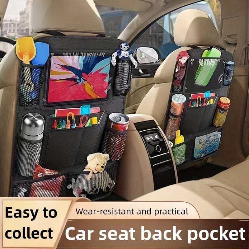 Planet Gates Upgrade Your Car With This Premium Car Seat Back Storage Bag - Anti-Kick Pad Included!