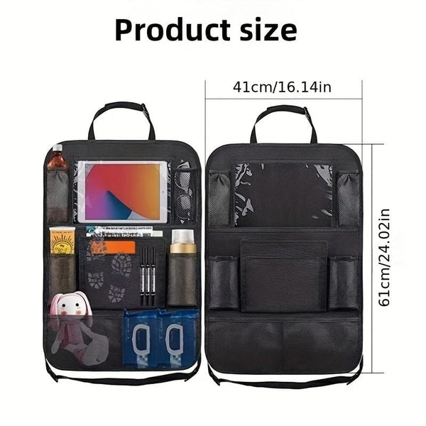 Planet Gates Upgrade Your Car With This Premium Car Seat Back Storage Bag - Anti-Kick Pad Included!