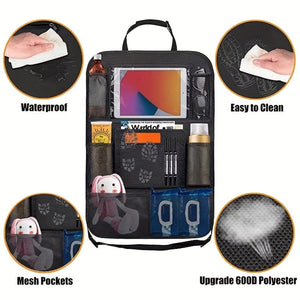 Planet Gates Upgrade Your Car With This Premium Car Seat Back Storage Bag - Anti-Kick Pad Included!
