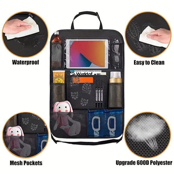 Planet Gates Upgrade Your Car With This Premium Car Seat Back Storage Bag - Anti-Kick Pad Included!