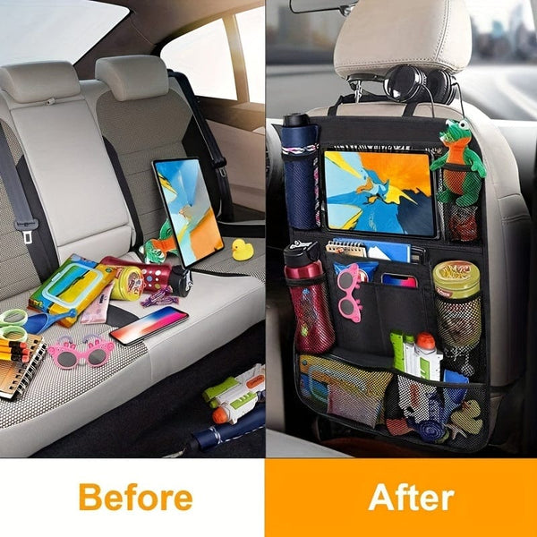 Planet Gates Upgrade Your Car With This Premium Car Seat Back Storage Bag - Anti-Kick Pad Included!