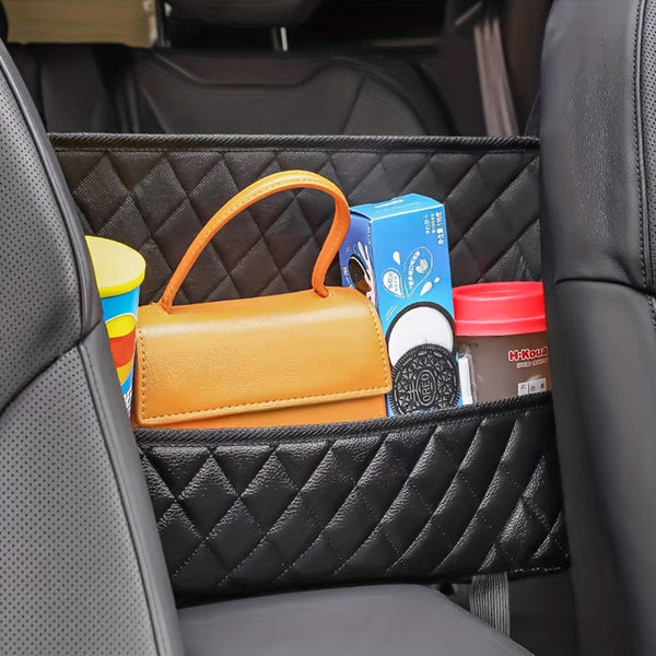 Planet Gates Upgraded double pockets Wallet Handbag Car Supplies Storage Between Car Seats Car Organizer Mesh Bag With Extra Back Pocket Car Seat Back Organizer Box Car Accessories