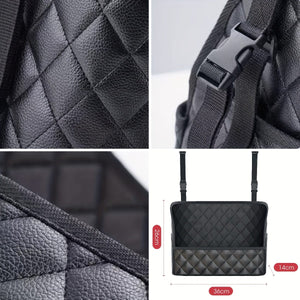 Planet Gates Upgraded double pockets Wallet Handbag Car Supplies Storage Between Car Seats Car Organizer Mesh Bag With Extra Back Pocket Car Seat Back Organizer Box Car Accessories