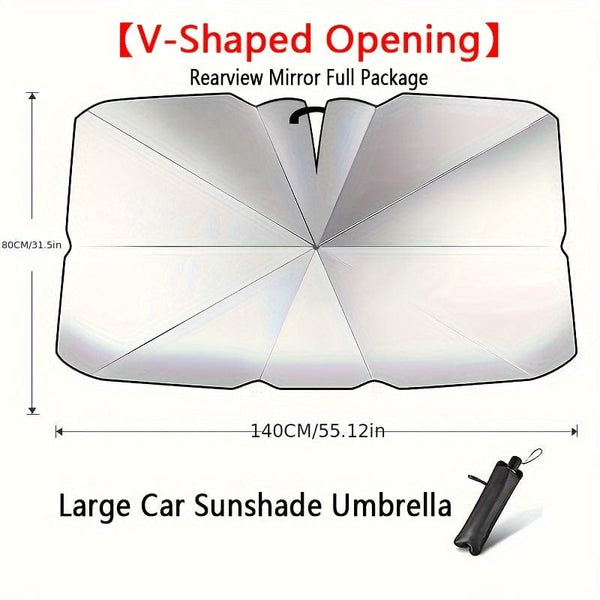 Planet Gates Upgraded V-port Protect Your Car From The Sun With This Universal Windshield Sun Visor!
