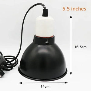 Planet Gates US 14x16.5cm Reptile Lamp Set Lighting 300W E27 100-240V UVB Reptile Heating Lamp Stand Pet Light Bulb Holder Lampshade Emitter Lamp