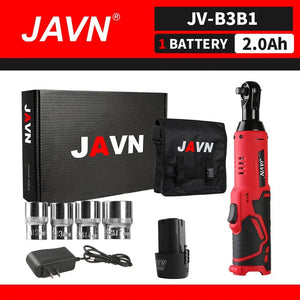 Planet Gates us / JV-B3-B1 JAVN 12V Cordless Electric Wrench, 45NM 3/8'' Ratchet Wrench, Removal Screw Nut ,Car Repair Tools, Right Angle Wrench, Powe