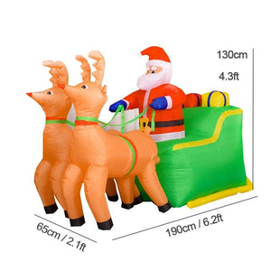 Planet Gates US plug / 115 Christmas Decoration Inflatable Train Santa Claus Snowman Length 8.8ft Inflatable Toys with LED Lights Outdoor Garden Ornament