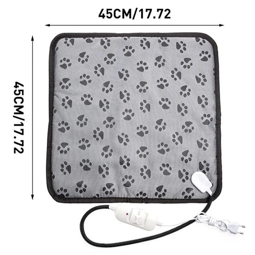 Planet Gates US plug 45x45cm / United States 3-speed Adjustable Heating Pad For Dog Cat Power-off Protection Pet Electric Heated Warm Mat Bed Waterproof Bite-resistant Wire