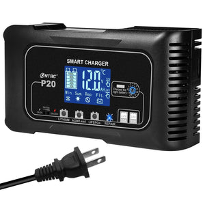 Planet Gates US Plug / CHINA HTRC 20A 12V-24V Smart Battery Charger for Motorcycle Car Battery Repair Auto Moto Lead Acid AGM GEL PB Lithium LiFePo4 Batteri