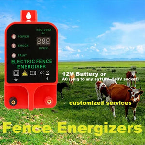 Planet Gates US plug with alarm 10km Farm Electric Poultry Equipments Portable Power Solar Panel Electric Fence Energizer Metal Garden Fence Fence Accessories