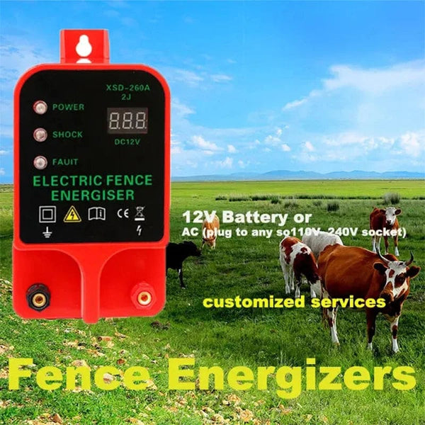 Planet Gates US plug with alarm 10km Farm Electric Poultry Equipments Portable Power Solar Panel Electric Fence Energizer Metal Garden Fence Fence Accessories
