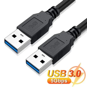 Planet Gates USB 3.0 Black / 1.5m USB 3.0 to USB 3.0 Extension Cable USB A Male to Male USB3.0 2.0 Extender Cord Fast Data Transmission For Hard Drive Radiator
