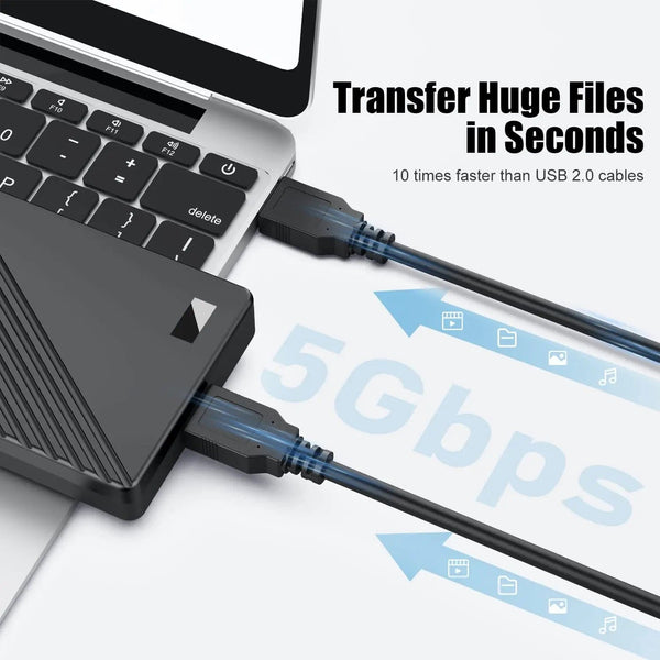 Planet Gates USB 3.0 Black / 1.5m USB 3.0 to USB 3.0 Extension Cable USB A Male to Male USB3.0 2.0 Extender Cord Fast Data Transmission For Hard Drive Radiator