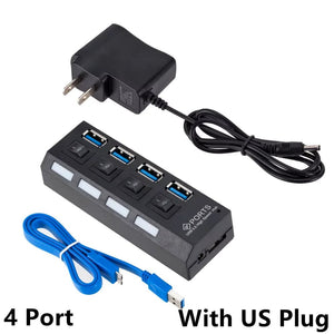 Planet Gates USB 3.0 Hub USB HUB Splitter Multi USB 3.0 Hub Multiple 4/7 Port Hub Splitter With Power Adapter Computer Accessories Hub For PC