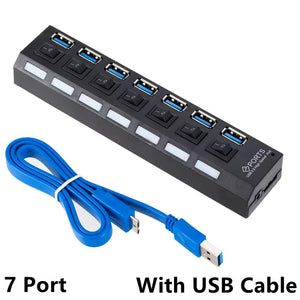 Planet Gates USB 3.0 Hub USB HUB Splitter Multi USB 3.0 Hub Multiple 4/7 Port Hub Splitter With Power Adapter Computer Accessories Hub For PC