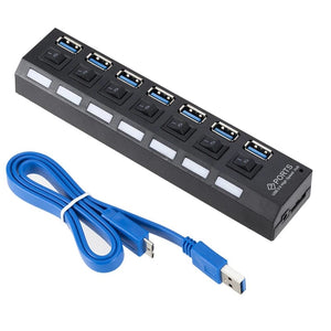 Planet Gates USB 3.0 Hub USB HUB Splitter Multi USB 3.0 Hub Multiple 4/7 Port Hub Splitter With Power Adapter Computer Accessories Hub For PC
