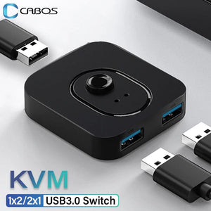 Planet Gates USB 3.0 KVM Switch USB Hub 1x2/2x1 Switcher USB3.0 Switch Shared Controller Splitter for Laptop Computer Printer Keyboard Mouse