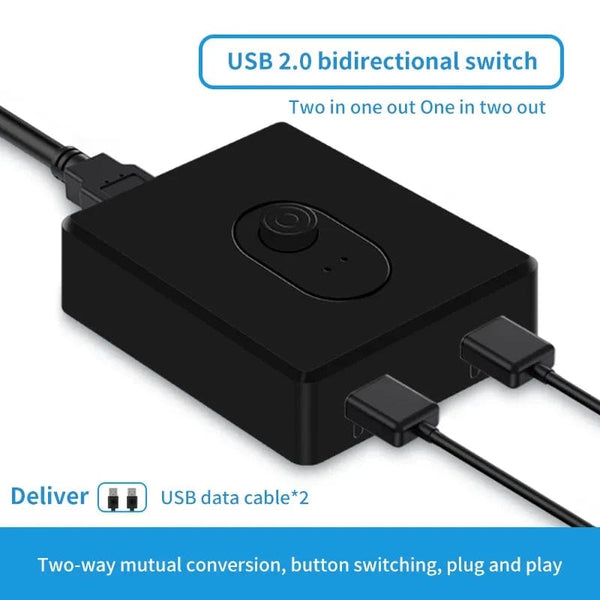 Planet Gates USB 3.0 KVM Switch USB Hub 1x2/2x1 Switcher USB3.0 Switch Shared Controller Splitter for Laptop Computer Printer Keyboard Mouse