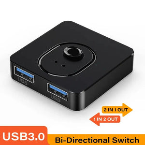 Planet Gates USB 3.0 KVM Switch USB Hub 1x2/2x1 Switcher USB3.0 Switch Shared Controller Splitter for Laptop Computer Printer Keyboard Mouse