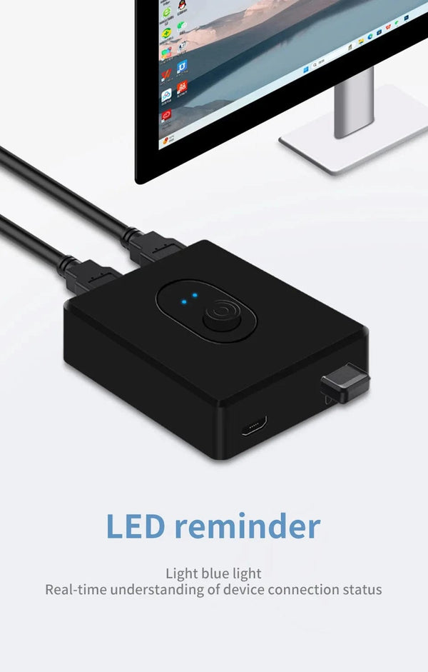 Planet Gates USB 3.0 KVM Switch USB Hub 1x2/2x1 Switcher USB3.0 Switch Shared Controller Splitter for Laptop Computer Printer Keyboard Mouse