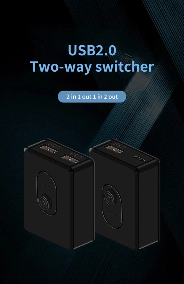 Planet Gates USB 3.0 Switcher KVM Switch 1x2/2x1 Bidirectional USB Hub for Computer Laptop to Keyboard Mouse Printer U Disk USB 2.0 Extender