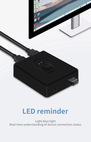 Planet Gates USB 3.0 Switcher KVM Switch 1x2/2x1 Bidirectional USB Hub for Computer Laptop to Keyboard Mouse Printer U Disk USB 2.0 Extender