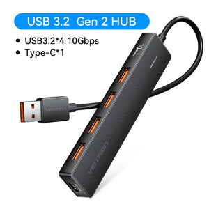 Planet Gates USB 3.2 10Gbps / CHINA Vention Usb Hub 4 Port ABS Hub Usb 3 0 10Gbps for Laptop Multi Splitter Adapter For Xiaomi Macbook PC Computer Accessories