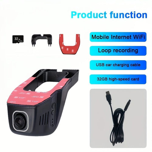 Planet Gates USB Cable Version +32G Hidden HD Driving Recorder Without Screen, WiFi Mobile Phone Interconnection, Support 24-hour Parking Monitoring & USB Power Supply