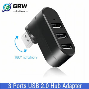 Planet Gates USB Hub 2.0 Adapter Rotate High Speed U Disk Reader Splitter 3 Ports USB 2.0 For Computer PC Laptop Mac Mini Accessories