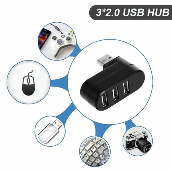 Planet Gates USB Hub 2.0 Adapter Rotate High Speed U Disk Reader Splitter 3 Ports USB 2.0 For Computer PC Laptop Mac Mini Accessories
