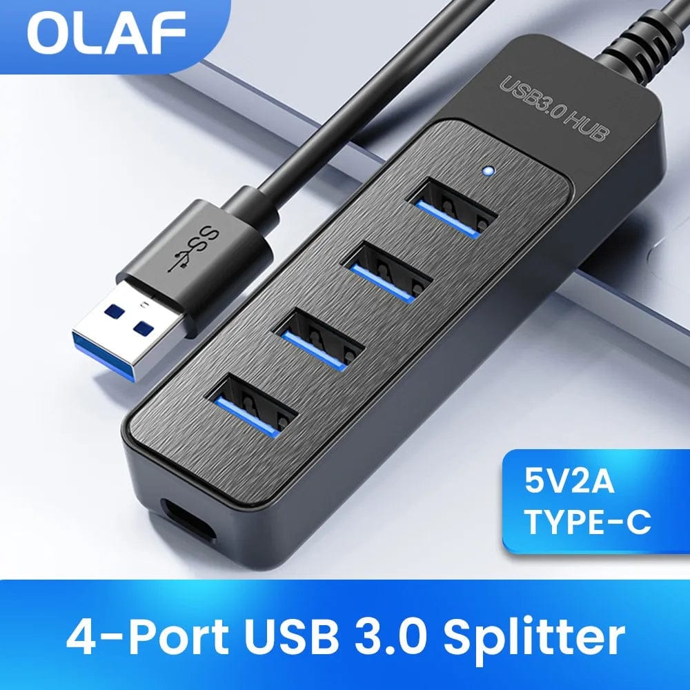 Planet Gates USB Olaf 4 Ports USB 3.0 Hub With Power Adapter Multi USB Splitter Hub For Computer Accessories Multiple Expander USB2.0 Type C HUB
