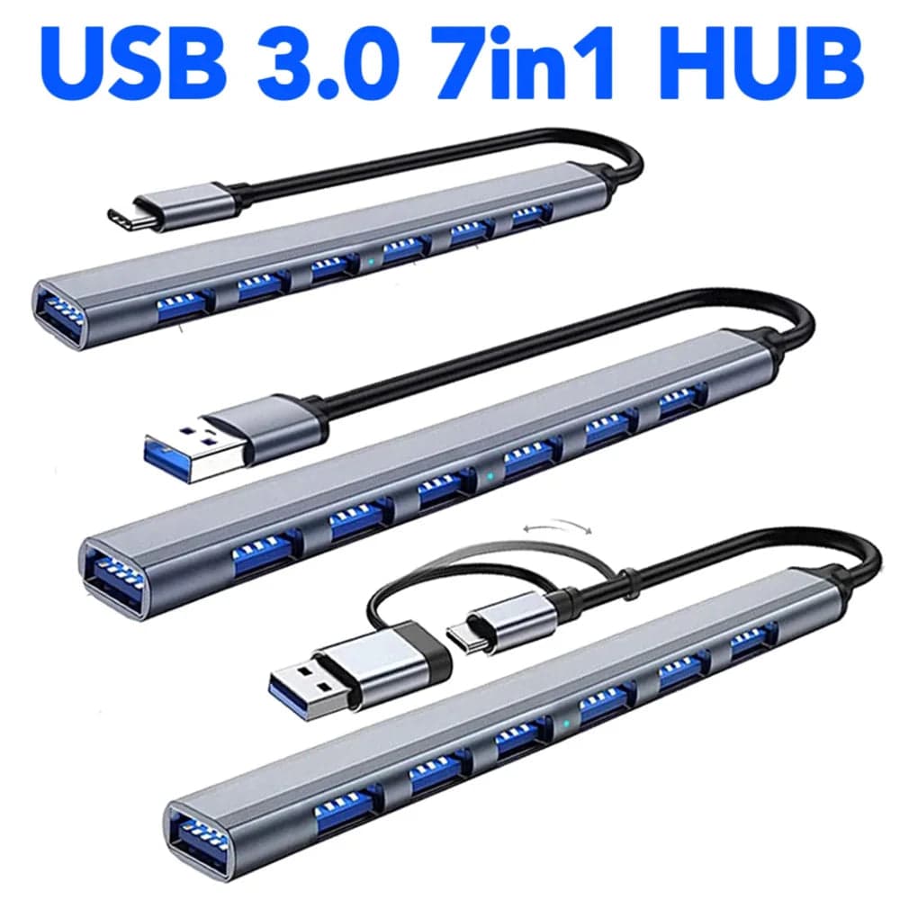 Planet Gates USB-Type-C USB HUB Type C 3 0 USB-A Hub Splitter 7 Port USB3.0/2.0 With USB-C PD High Speed Data Transfer For PC Laptop Macbook Accessories