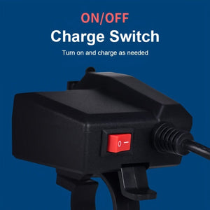 Planet Gates USB Voltmeter 12V Motorcycle Waterproof Dual Usb Charger With Voltmeter Display 2 Usb Port 3.1A Charger Handlebar Installation