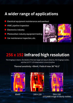Planet Gates UTI260B / spain UNI-T UTI260B HD 256X192 Pixels Industrial Thermal Imager Camera Temperature Imaging Circuit Electrical Maintenance
