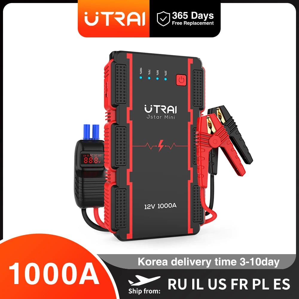 Planet Gates UTRAI 1000A Jump Starter Power Bank Starting Device Portable Emergency Booster for 12V Vehicles Small Trucks