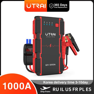 Planet Gates UTRAI 1000A Jump Starter Power Bank Starting Device Portable Emergency Booster for 12V Vehicles Small Trucks
