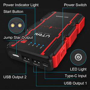 Planet Gates UTRAI 1000A Jump Starter Power Bank Starting Device Portable Emergency Booster for 12V Vehicles Small Trucks