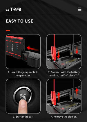 Planet Gates UTRAI 1000A Jump Starter Power Bank Starting Device Portable Emergency Booster for 12V Vehicles Small Trucks